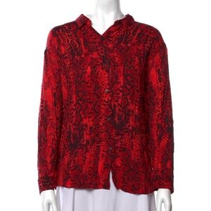 BA&SH Susie Blouse Snake Print Red Large L